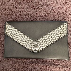 Gray Studded Clutch